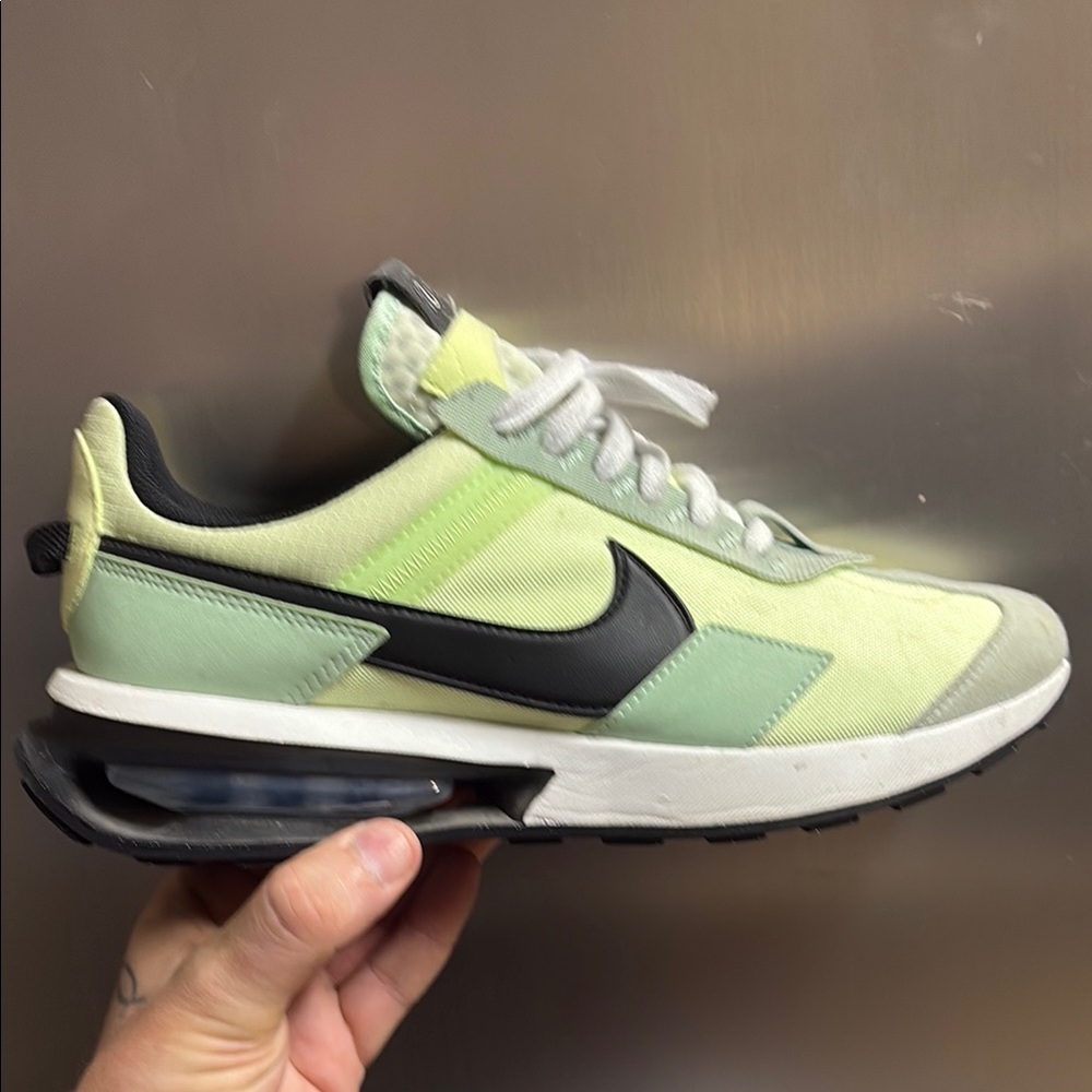 Nike Lime Green and Black Air Sneakers